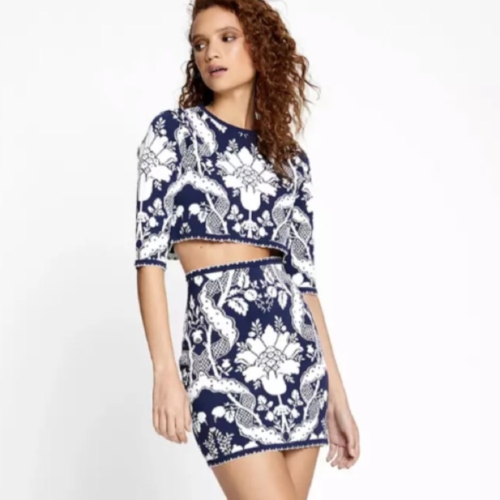 Alice McCall Sittin Pretty Indigo Crop Top
